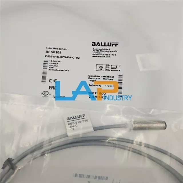 QTY:1 For BALLUFF BES0108 BES 516-375-E4-C-02 Inductive proximity switch sensor