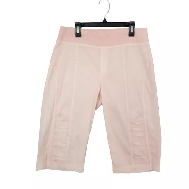 NWT XCVI WEARABLES Pink 21520W Tatem Bermuda Ruched Pull On Shorts SIZE SMALL