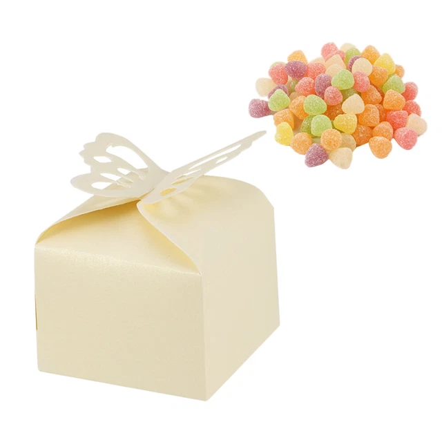 50 Pcs Schillernde Geschenkboxen Aus Papier Snack-Behälter Keksbehälter Perlmutt