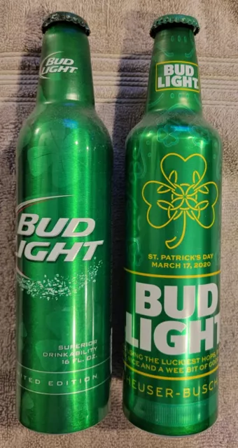 St Patrick's Day Bud Light Aluminum Bottle Lot Look