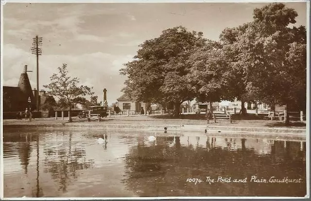 Goudhurst, Kent - Pond & Plain - RP postcard by Sweetman c.1950s