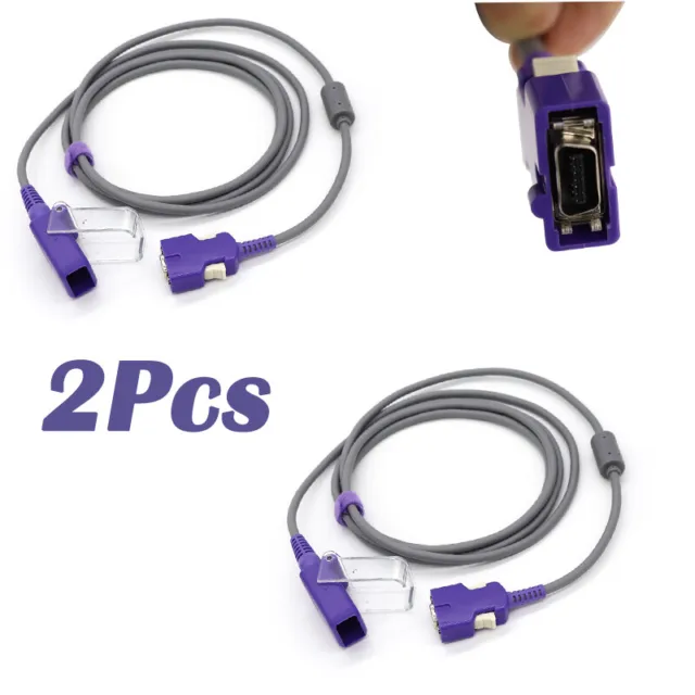 2Pcs Spo2 connecting cable Extension cord fit for Nellcor oximax Pulse Oximeter