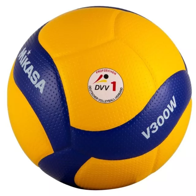 Mikasa Volleyball V300W Wettkampf-Spielball gelb/blau Gr. 5