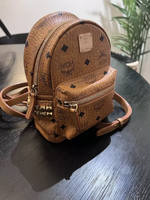 MCM - MINI Stark Bebe Boo Side Studs Backpack in Visetos Genuine Rrp £750