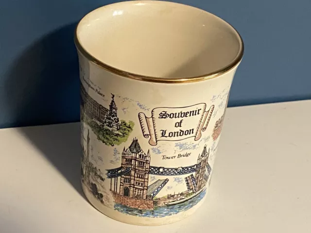 SOUVENIR Of LONDON Mug ENGLAND Big Ben Tower Bridge Trafalgar Square Piccadilly