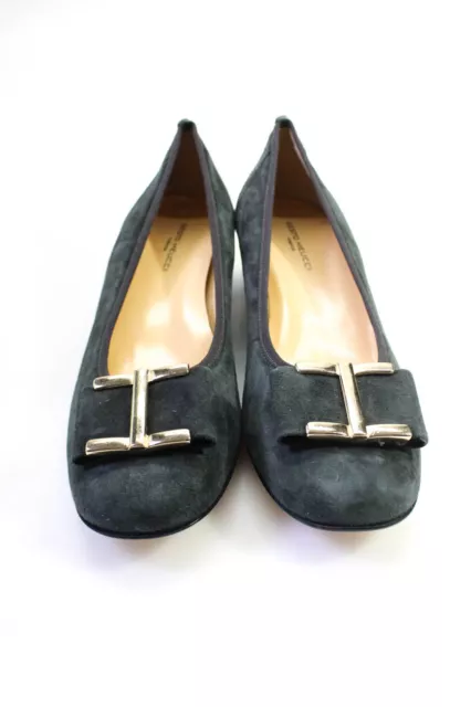 Sesto Meucci Womens Gray Suede Embellished Ramie Pumps Shoes Size 11N 2