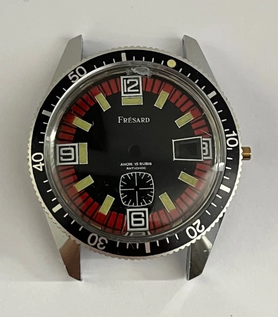 NOS BOITIER ACIER + CADRAN MONTRE LIP QUARTZ @ FOND BLEU