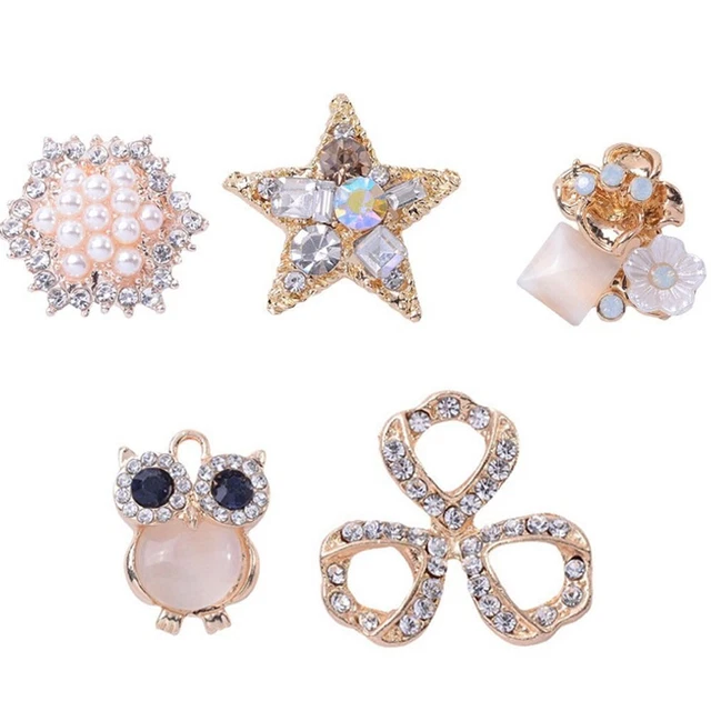 Botones de Costura Estrás Botón de Perla Horquillas Decoración Prendas para la Cabeza Accesorios