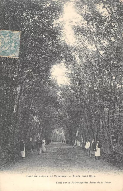 Cpa 91 Parc De L'asile De Vaucluse Allee Sous Bois