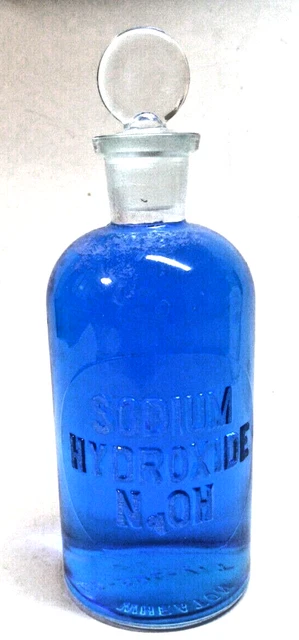 Vtg Reagent /Apothecary Wheaton No-Sol-Vit Sodium Hydroxide Bottle w/ Stopper Vtg Reagent /Apothecary Wheaton No-Sol-Vit Sodium Hydroxide Bottle w/ Stopper