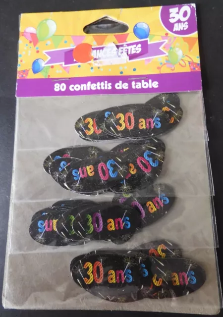 Sachet de 80 confettis de table cartonnés 30 ans