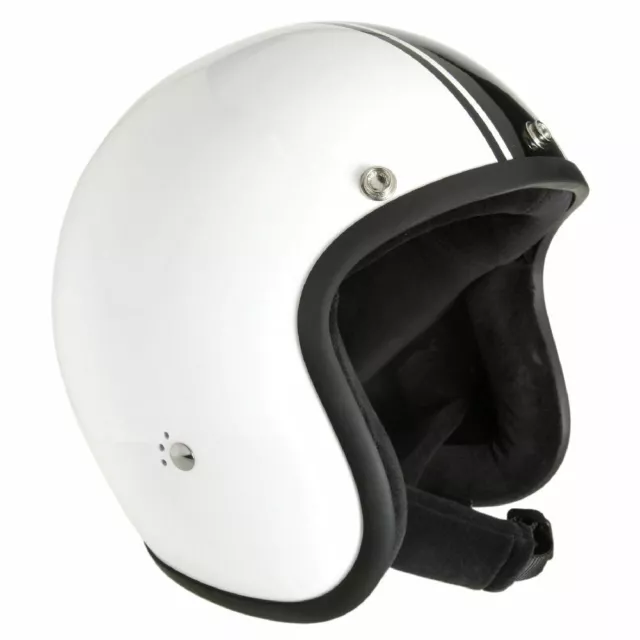 Bandit 10700Lec Casco Bandit Classic Jet L 59Cm White/Black Grp Omologato