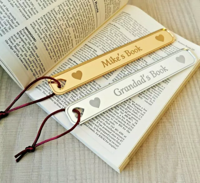 Personalised bookmark Page Marker Identifier Xmas Gift book bookworm Teacher