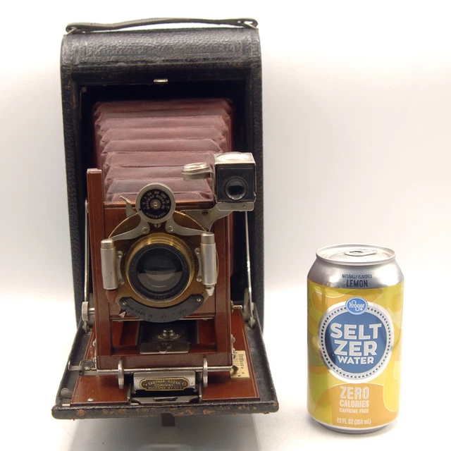 Giant Antique Folding Camera, No 4 Pocket Kodak Model A with Case Folding Camera