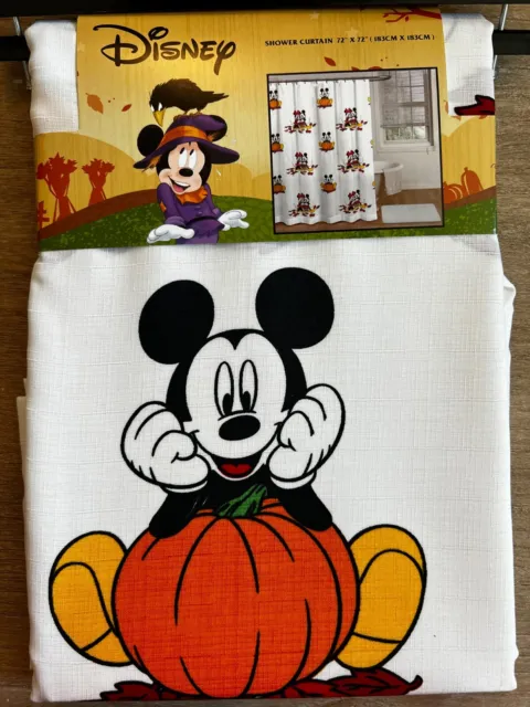 shower curtain  Mickey and Minnie Mouse Disney Pumpkin Halloween 72x72 orange