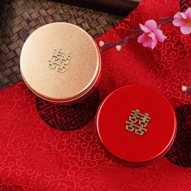 Gold Red Color Square Shape Jar Cosmetic Container  Cream Balm Nail Candle