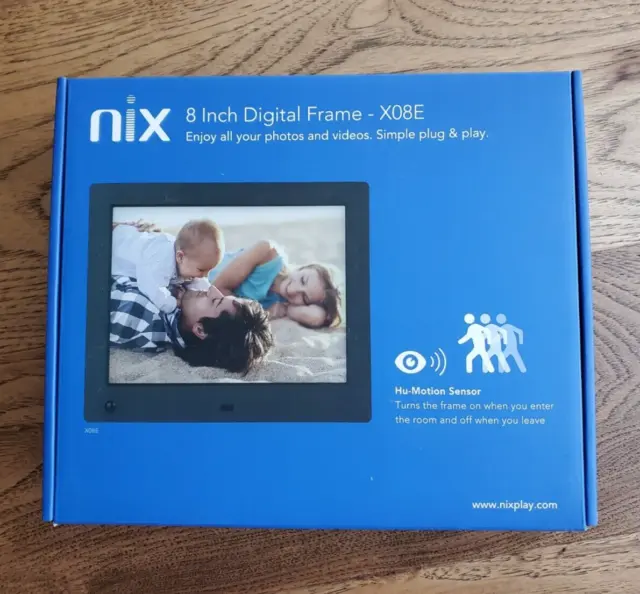 NIX 8 Inch Digital Photo and Video Frame X08E Motion Sensor NEW