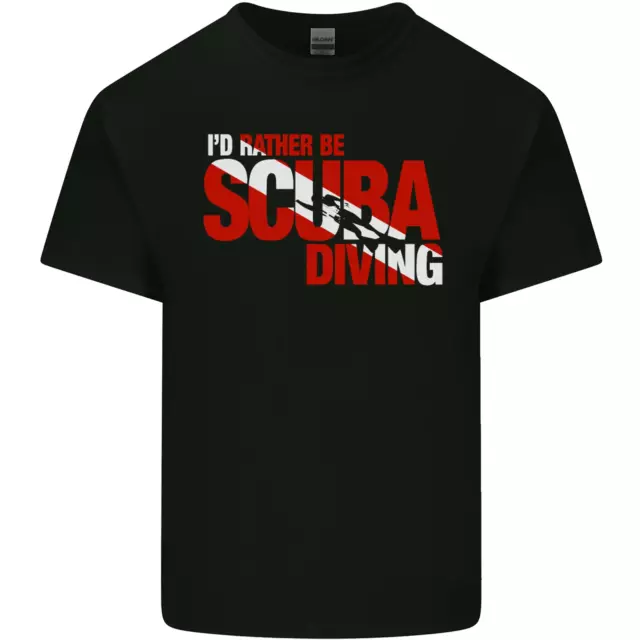 Id Rather Be Scuba Diving Diver Dive Mens Cotton T-Shirt Tee Top