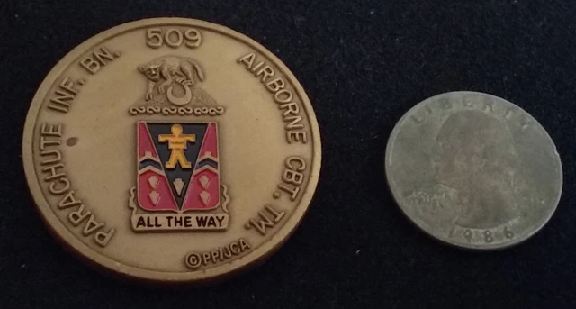 RARE US Army Geronimo 509th Infantry Regiment Airborne Battalion Challenge Coin