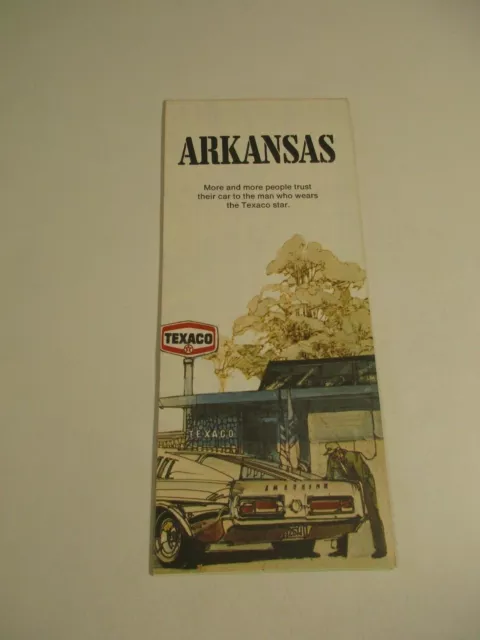 Vintage 1971 Texaco Arkansas State Highway Gas Station Travel Road Map-Box Z