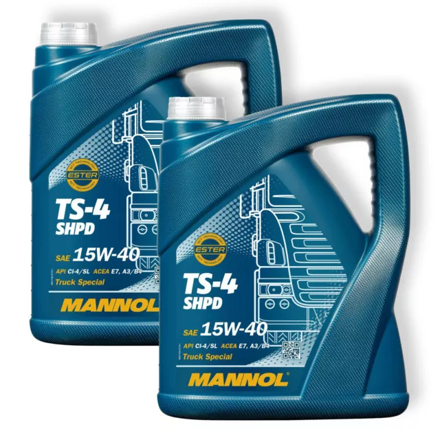 2x 5L MANNOL TS-4 SHPD Motoröl 15W-40 ACEA A3/B4 LKW Schlepper Bus Öl Motorenöl