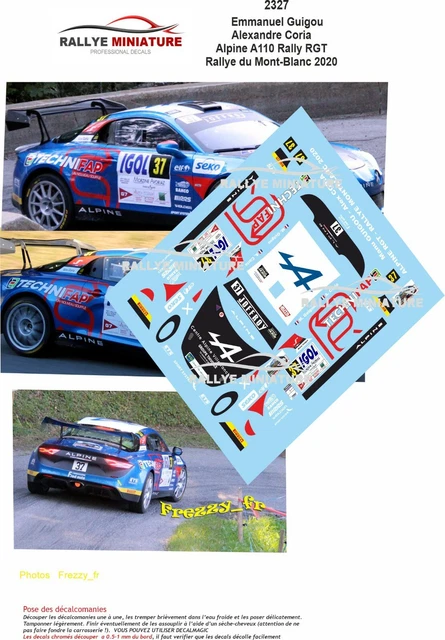 Décalcomanies 1/18 Pour Renault Clio Rallye Mont Blanc 2019 - Réf. 1971