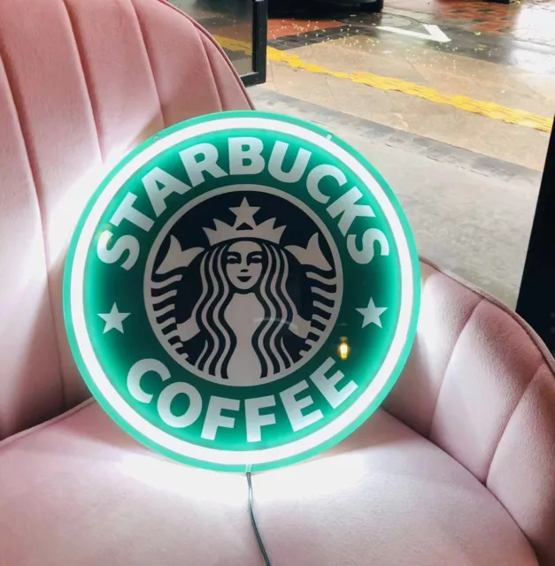 Starbucks Cafe Coffee Shop Drink Bar Silicone LED Neon Sign Light 12"x12" K1