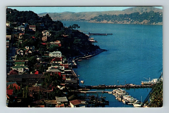 Sausalito CA- California, Aerial Scenic View Town Area, Vintage Postcard