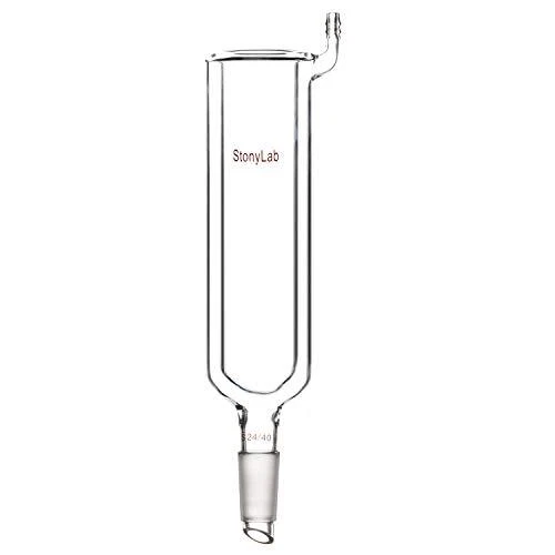 Dewar Condenser, Borosilicate Glass Dewar Type Condenser Dry Ice 24/40 Joints