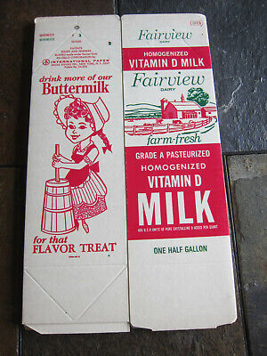 VINTAGE Fairview Dairies Waxed Milk Carton Prosser Wa Ex-Cello Corp