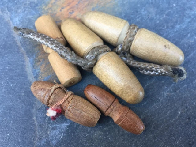 Cinco Botones De Palanca De Madera Surtidos De Colección