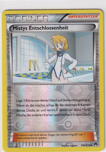 Pokemon XY Fièvre de Turbo Numéro 104/122 Mistys Entschlossenheit Reverse Holo