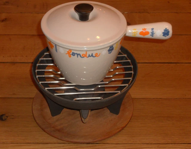 Le Creuset - service à fondue avec 5 fourchettes à viande