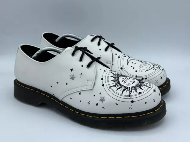 Dr. Martens 1461 Cosmic Embroidered Leather White Shoes Men's Size 8/Women's 9