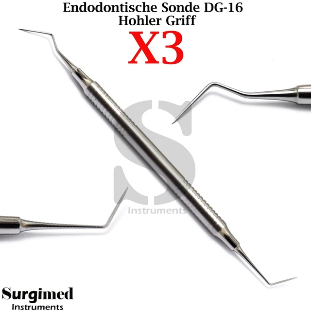 Explorador Dental DG-16 Medentra – Sonda Endodóntica De Acero Inoxidable, Mango Hueco, UPC 686911471018