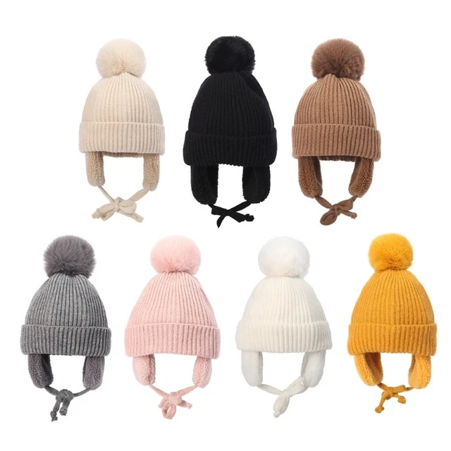 Cappello spesso caldo peluche cappello a maglia alla moda e comodo per ragazzi e ragazze