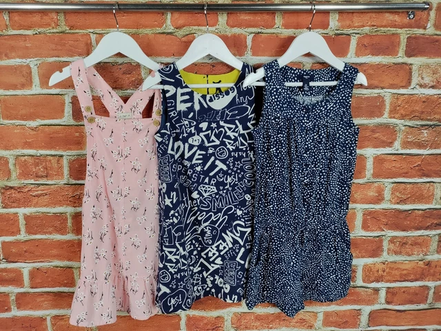 Girls Bundle Age 6-7 Years Gap Next F&M Dress Playsuit Pinafore Summer Set 122Cm