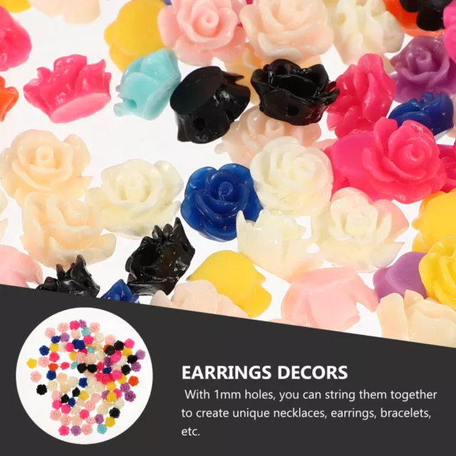 100 Resin Rose Flower Flatback Cabochons 10mm Mixed Color for Jewelry Making-RS 3