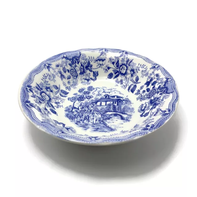 Italian Ironstone CBM Blue White Patented Design Side Dish Serving Bowl 9.5 Inch