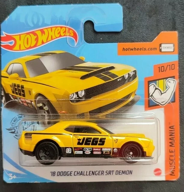 1:64 Hot Wheels '18 Dodge Challenger SRT Demon Yellow Short Card