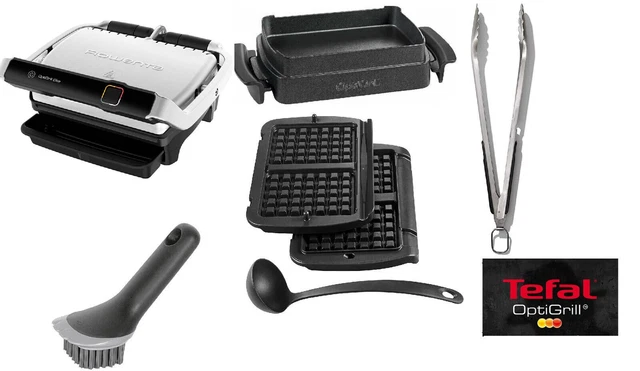 Tefal OptiGrill Elite GC750D + Waffelplatten + Snacking-/Bakingschale + 2 Extras