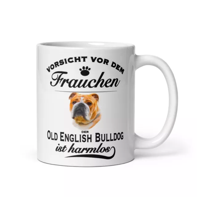 Old English Bulldog Tasse - Mug - Vorsicht vor dem Frauchen - Tasse - Geschenk