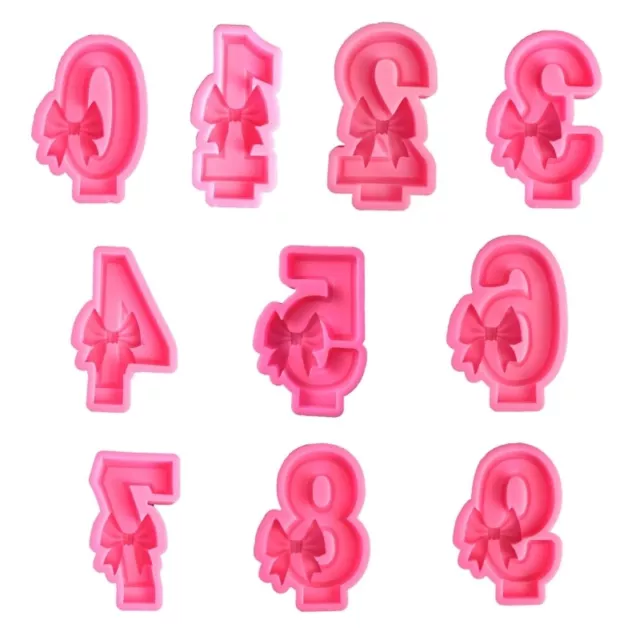 Bowknot Silicone Moulds Handmade Fondant Baking Molds DIY Bow Number Mold