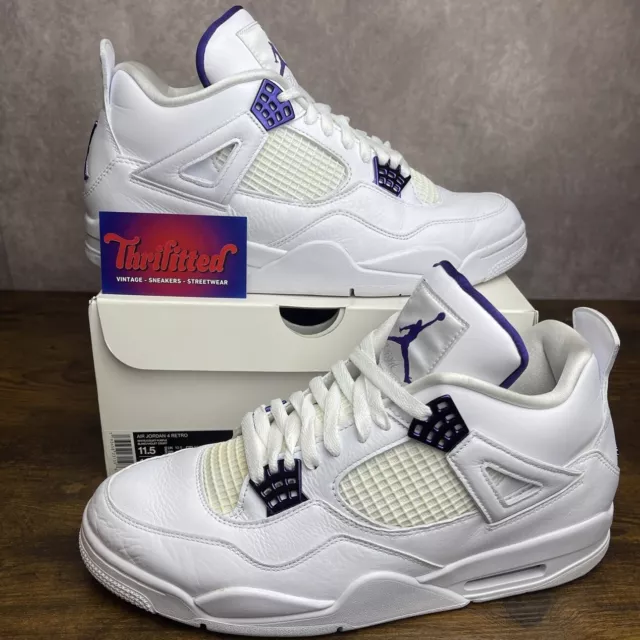 Jordan 4 Retro Mid Purple Metallic Size 11.5 CT8527-115 White OG Men’s Shoe Rare