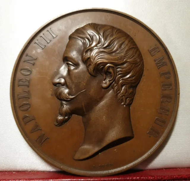 1856 FR RUSSIA GB NAPOLEON III Treaty Paris Crimean War Walewski medal BOVY 76mm 3