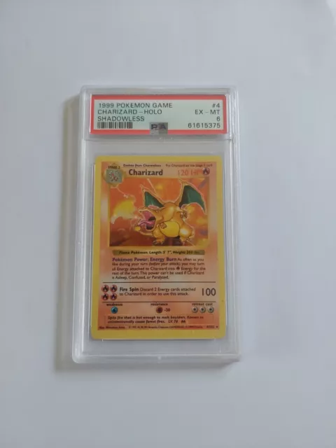 Charizard Holo 4/102 schattenlos 1999 Vintage Pokemon PSA 6