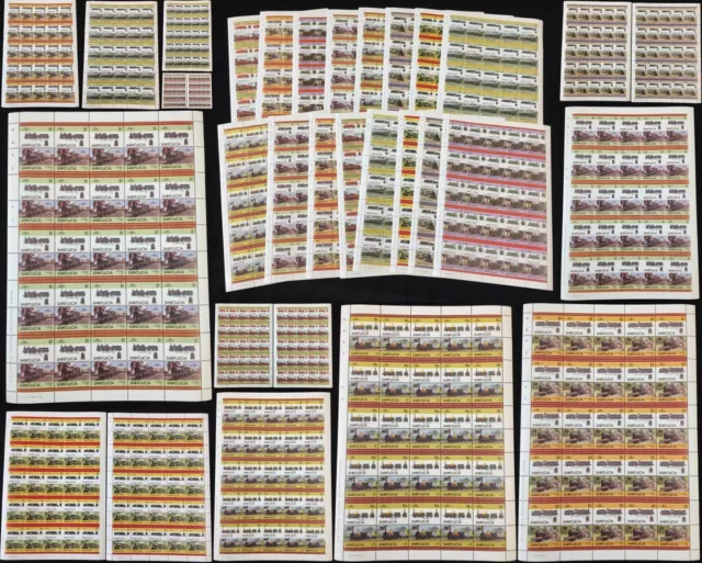 ST LUCIA Trains Locomotives Imperf Perf Sheets MNH x 16(800 Stamps) BLK61 )