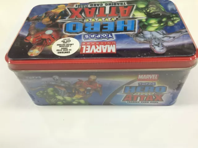 2011 Topps Marvel Universe Hero Attax Collectors Card Tin Box