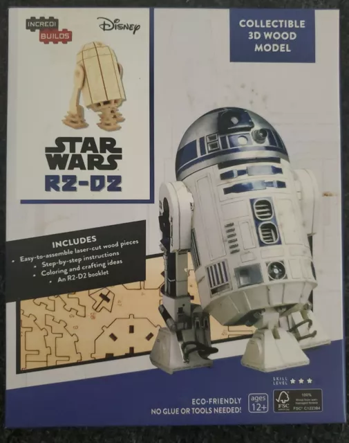 Disney Incredibuilds Loot Crate Star Wars R2-D2 Collectible 3D Wood Model New