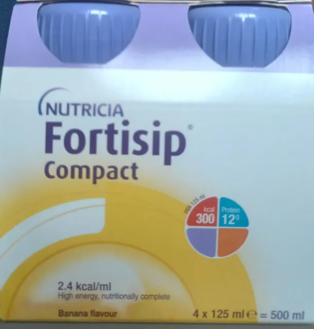 Nutricia Fortisip Compact , With 12 % Protein, Banana Flavour  (24 x 125ml )